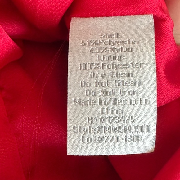 Pearl By Georgina Chapman of Marchesa Red Rosette Formal Cocktail Dress Size 12 - Picture 5 of 6